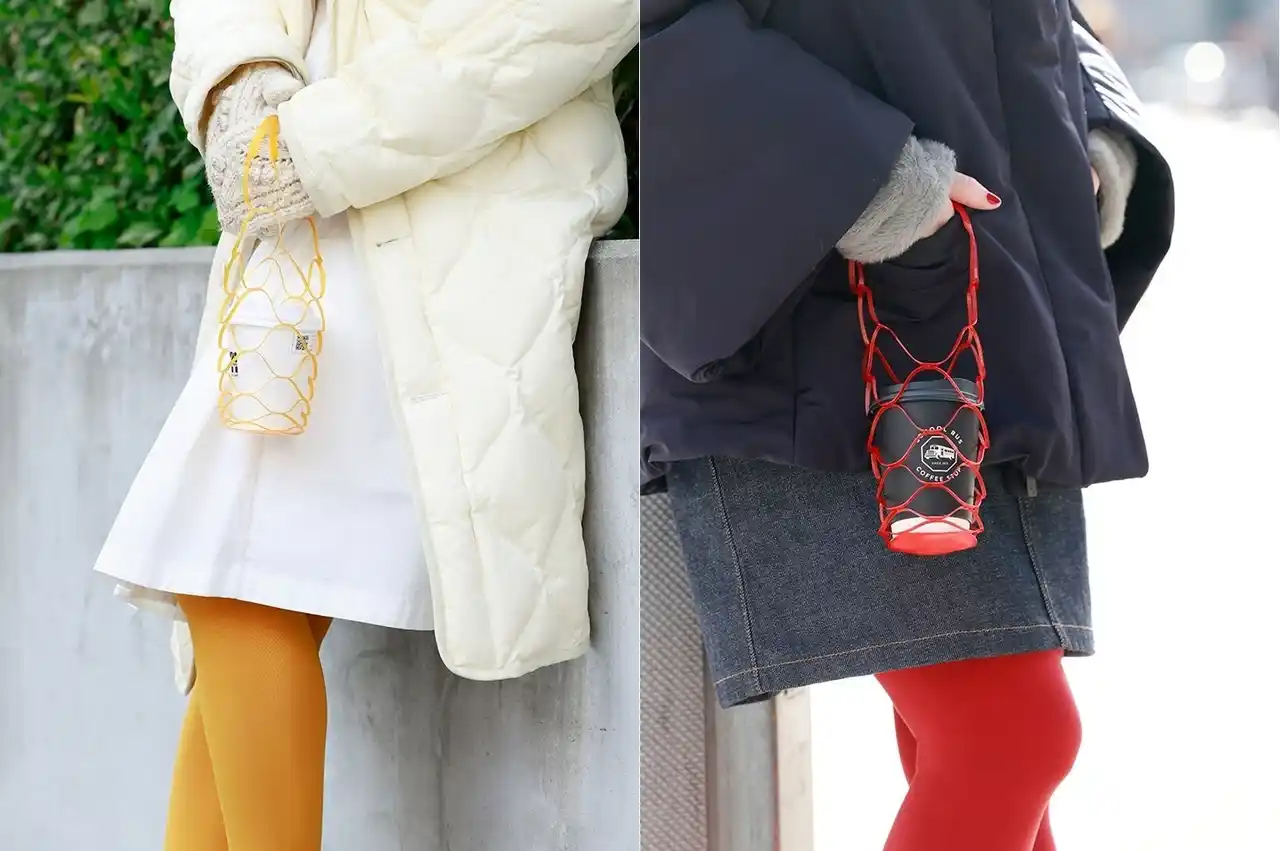 【タビオ株式会社】 Tabio公式オンラインストア限定ノベルティキャンペーン。対象のタイツ含む5,500円以上のお買い上げで、オリジナルデザインのドリンクホルダーをプレゼント