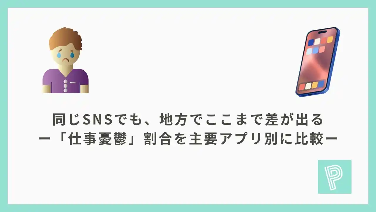 【アドバン】 同じSNSでも、地方でここまで差が出る-「仕事憂鬱」割合を主要アプリ別に比較
