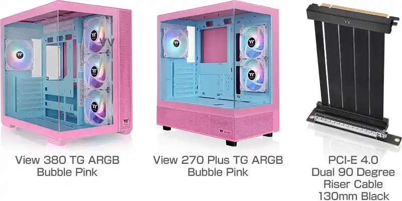 【株式会社 アスク】 ピラーレスデザインのPCケース、Thermaltake社製「View 380 TG ARGB Bubble Pink」「View 270 Plus TG ARGB Bubble Pink」を発表