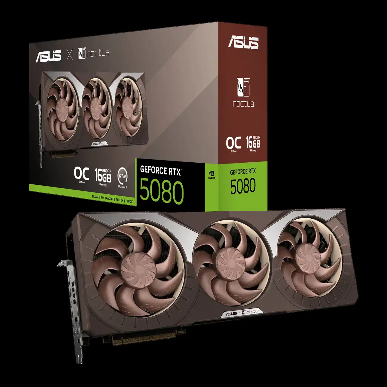 【ASUS JAPAN株式会社】 NoctuaとコラボしたグラフィックカードASUS GeForce RTX(TM) 5080 16GB GDDR7 Noctua OC Edition「RTX5080-O16G-NOCTUA」を発表