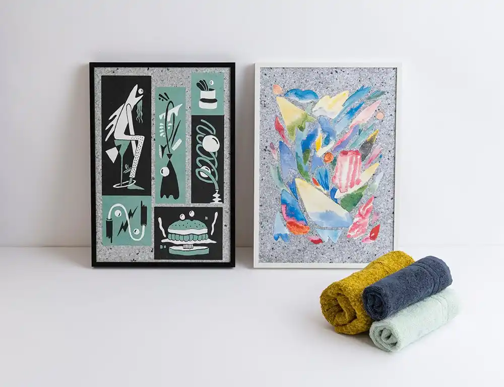 【point0 企業間協創／共創】タオル端材がアートに。水を使わない再生技術を活用したアップサイクル作品を数量限定で販売開始