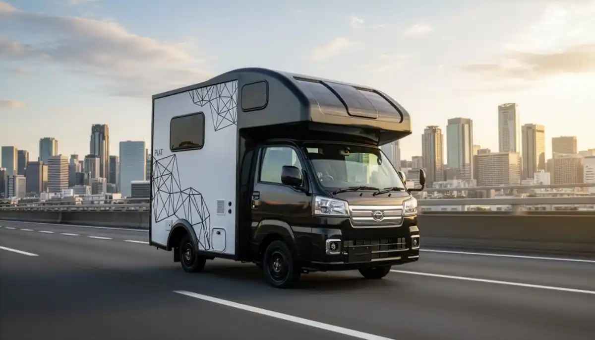【株式会社ダイレクトカーズ】 旅をもっと、軽やかに。 Direct Carsの新型コンパクトキャブコン「PLAT」ジャパンキャンピングカーショー2026で世界初公開