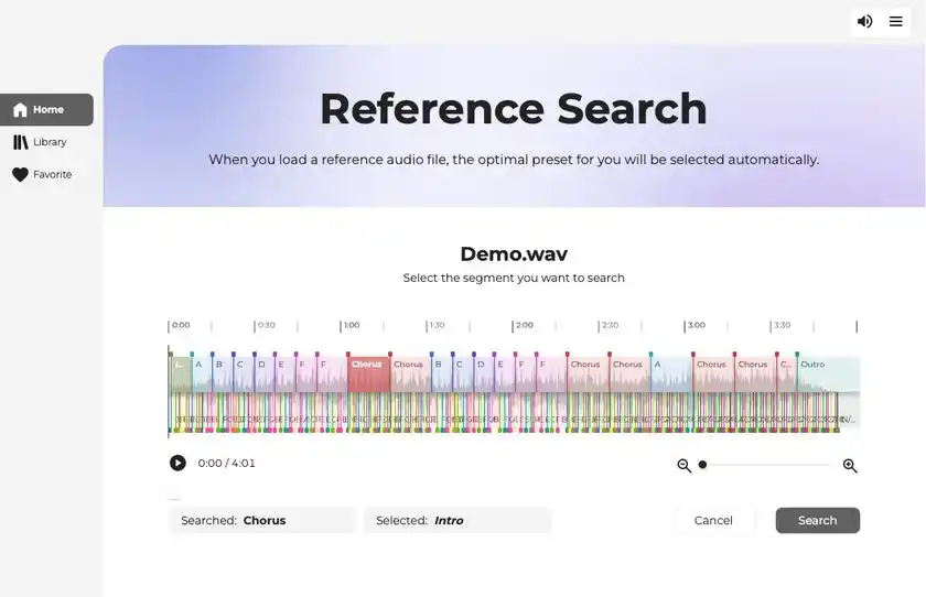 『Melody Flip』　オーディオデータ解析画面イメージ ※画面は開発中のものです