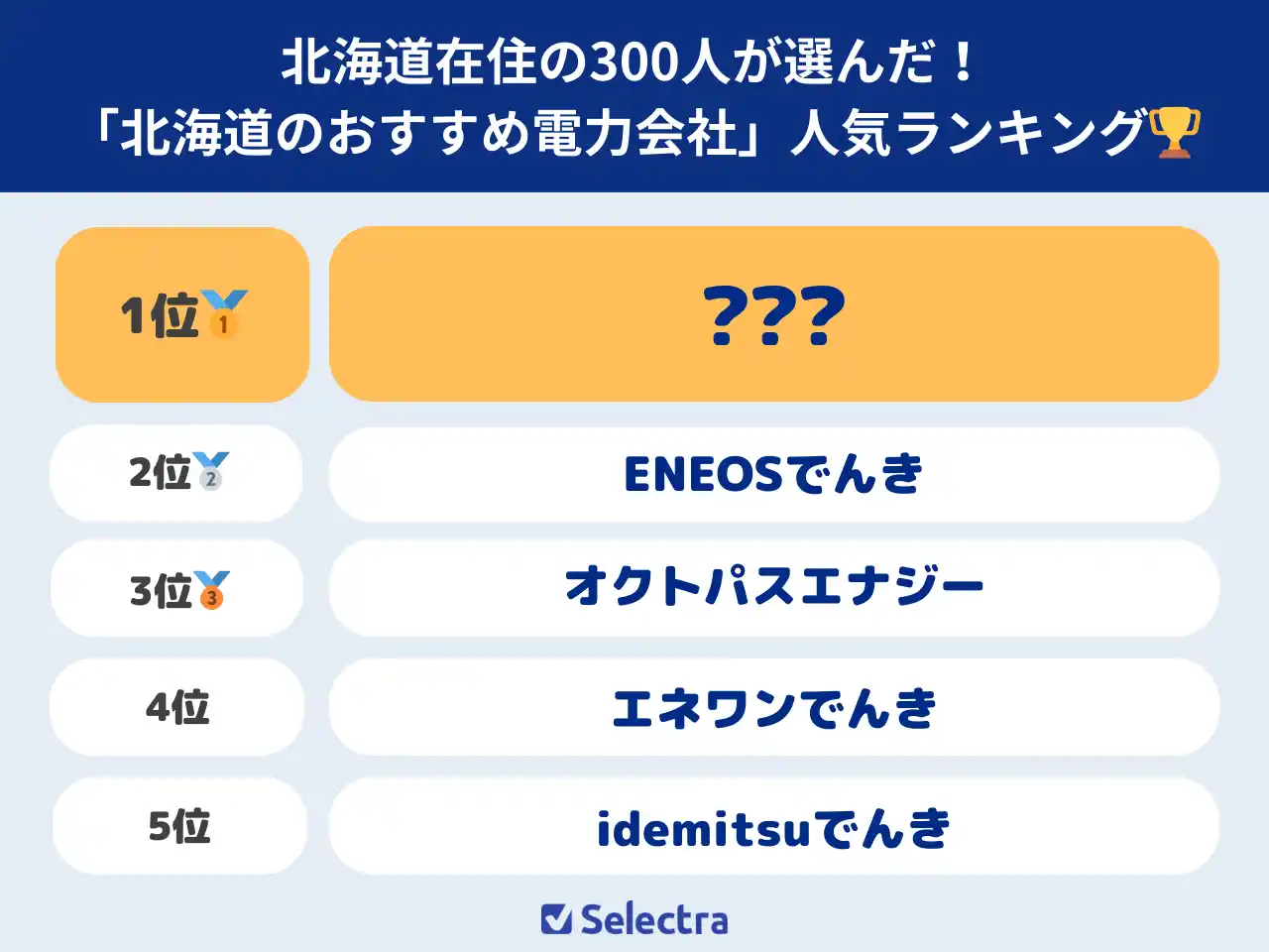 300人に聞いた！北海道電力エリアで契約したい電力会社No.1は？65.7％の契約者が「電気料金の安さ」を最重要視！【セレクトラ独自調査】
