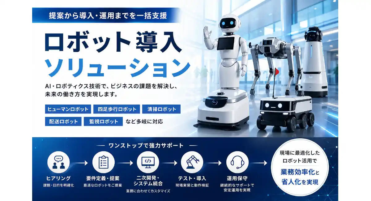 サービスロボットの導入から運用までを一括支援 ロボットソリューション事業を開始～人型ロボット・四足歩行ロボットなど多様なニーズに対応～