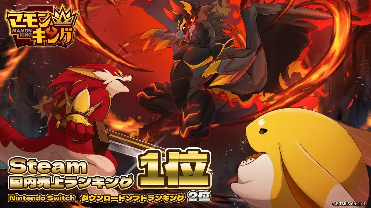 【UUUM株式会社】 よしなまプロデュースの『マモンキング』がSteam(R)国内売上ランキング1位、Nintendo Switch(TM)ダウンロードソフトランキング2位を獲得！