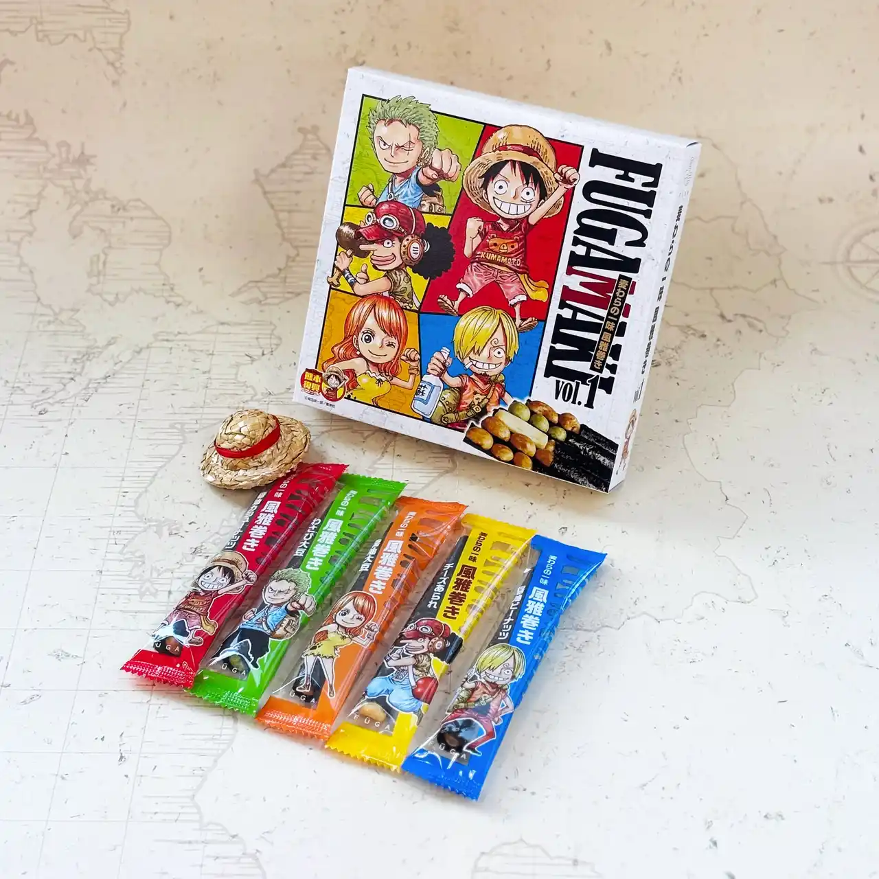 【ONE PIECE×風雅巻き】熊本の海苔屋「風雅」が、世界的人気漫画「ONE PIECE」とのコラボ商品《麦わらの一味 風雅巻き》を熊本県内限定で2025年12月中旬発売