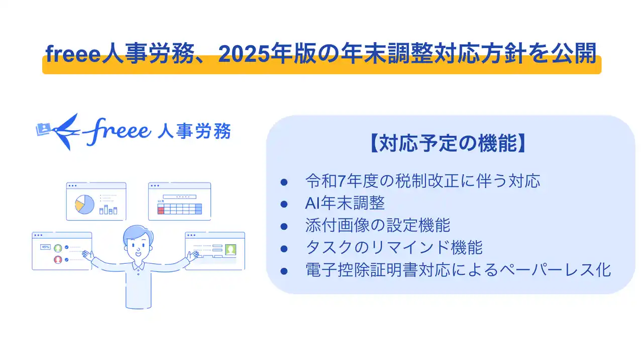 freee人事労務、2025年版の年末調整の対応方針を公開　AI年末調整やペーパーレス対応で「年末調整を、もっと『安心』で『ラク』に。」
