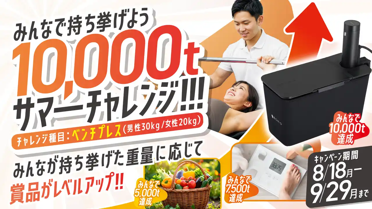 【caname株式会社】 『かたぎり塾』、持ち挙げた合計負荷量に応じて賞品が豪華になる参加型イベント「みんなで持ち挙げよう10,000tサマーチャレンジ！！！」を開催！