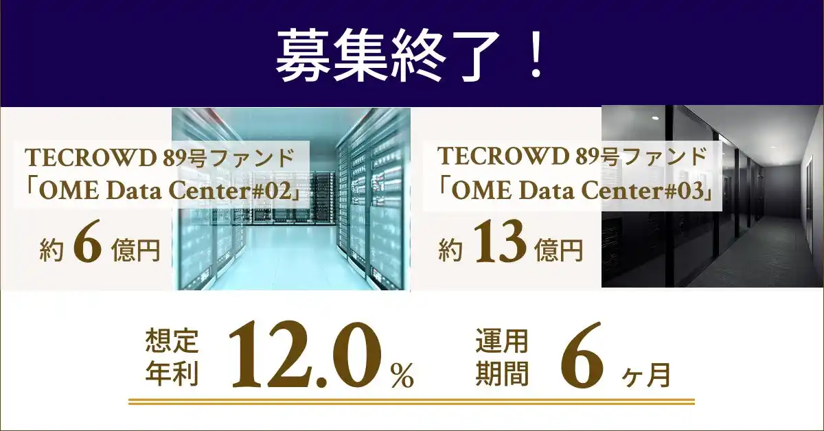 【TECRA株式会社】 【想定年利12.0%】不動産クラウドファンディング「TECROWD」、国内キャピタルゲイン型ファンド88号＆89号ファンドの募集終了