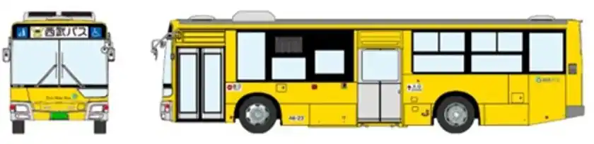 西武鉄道の新2000系“黄色い電車”をモチーフとした「きいろいバス」が3月より運行開始！