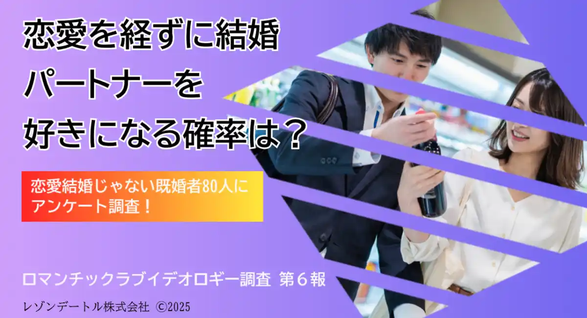 恋愛を経ずに結婚｜パートナーを好きになる確率は？──ロマンチックラブイデオロギー調査（第6報）