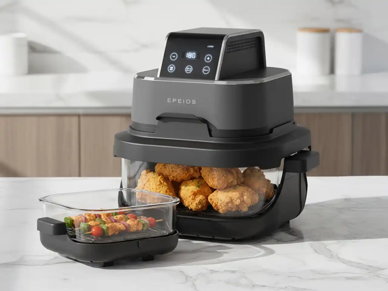 【EPEIOS】ヘルシー、テキパキ、スマートに。｜見える調理で、おいしく楽しい食卓を叶える新しいカタチの調理家電 “ガラスボウルエアフライヤー” 発売