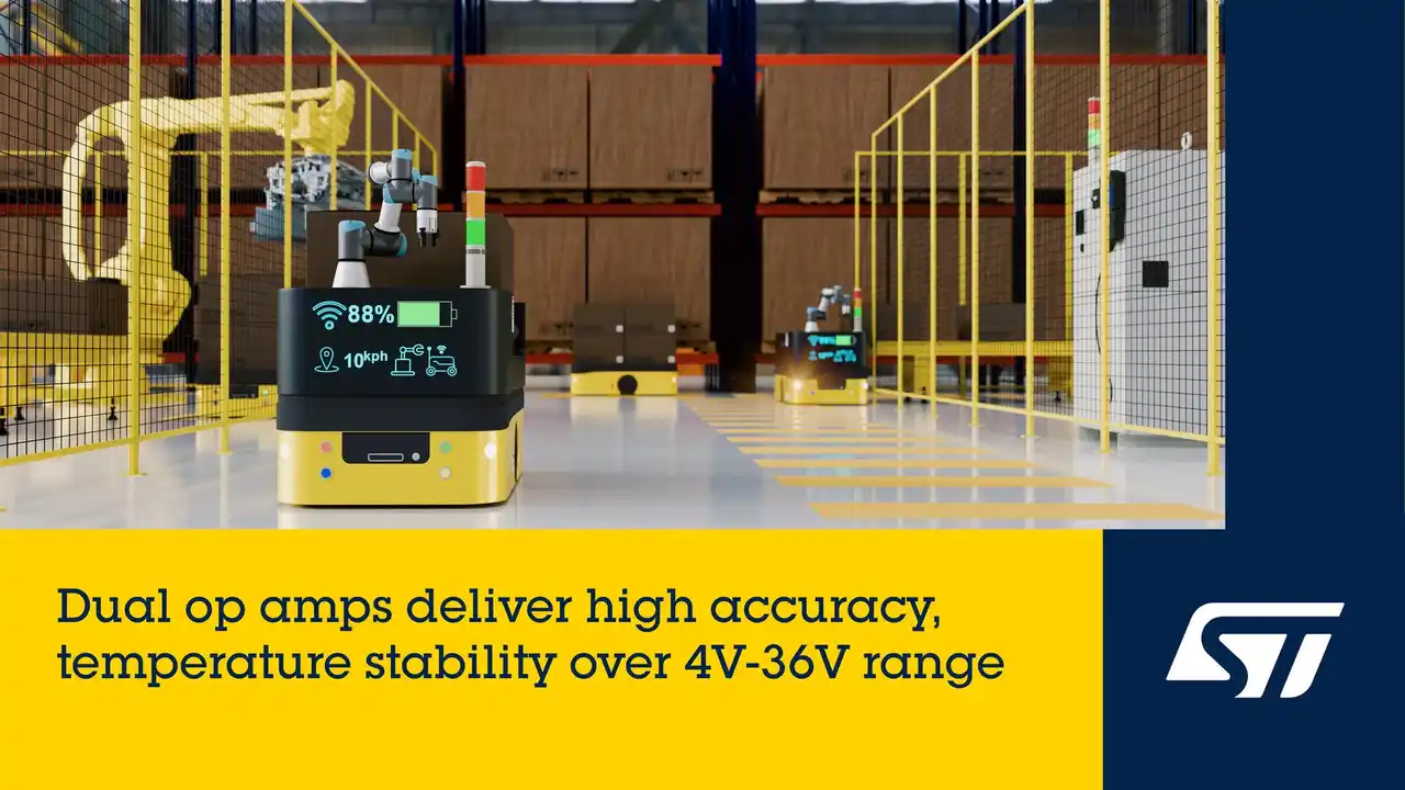 STマイクロエレクトロニクス、4V～36Vの広い動作電圧範囲に対応する高精度オペアンプを発表