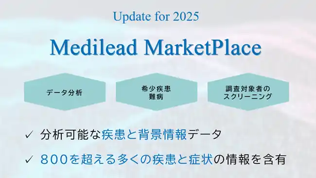 メディリード、約30万人の疾患情報パネルを2025年版としてリニューアル by PR TIMES
