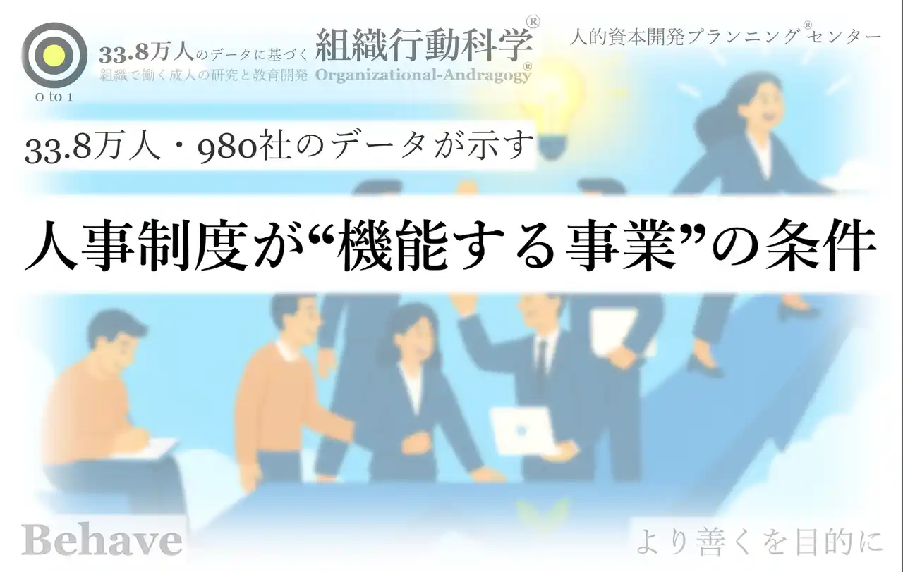 33.8万人・980社の分析から判明「人事制度が“機能する事業”と“機能しない事業”を分ける決定的な条件とは」（組織行動科学(R)）