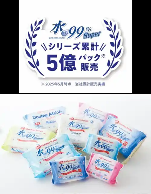 【株式会社 赤ちゃん本舗】 シリーズ累計販売数5億パック突破！ロングセラー『水99%Superシリーズ』最大で500名様に2,000ポイントが当たるキャンペーンを開催