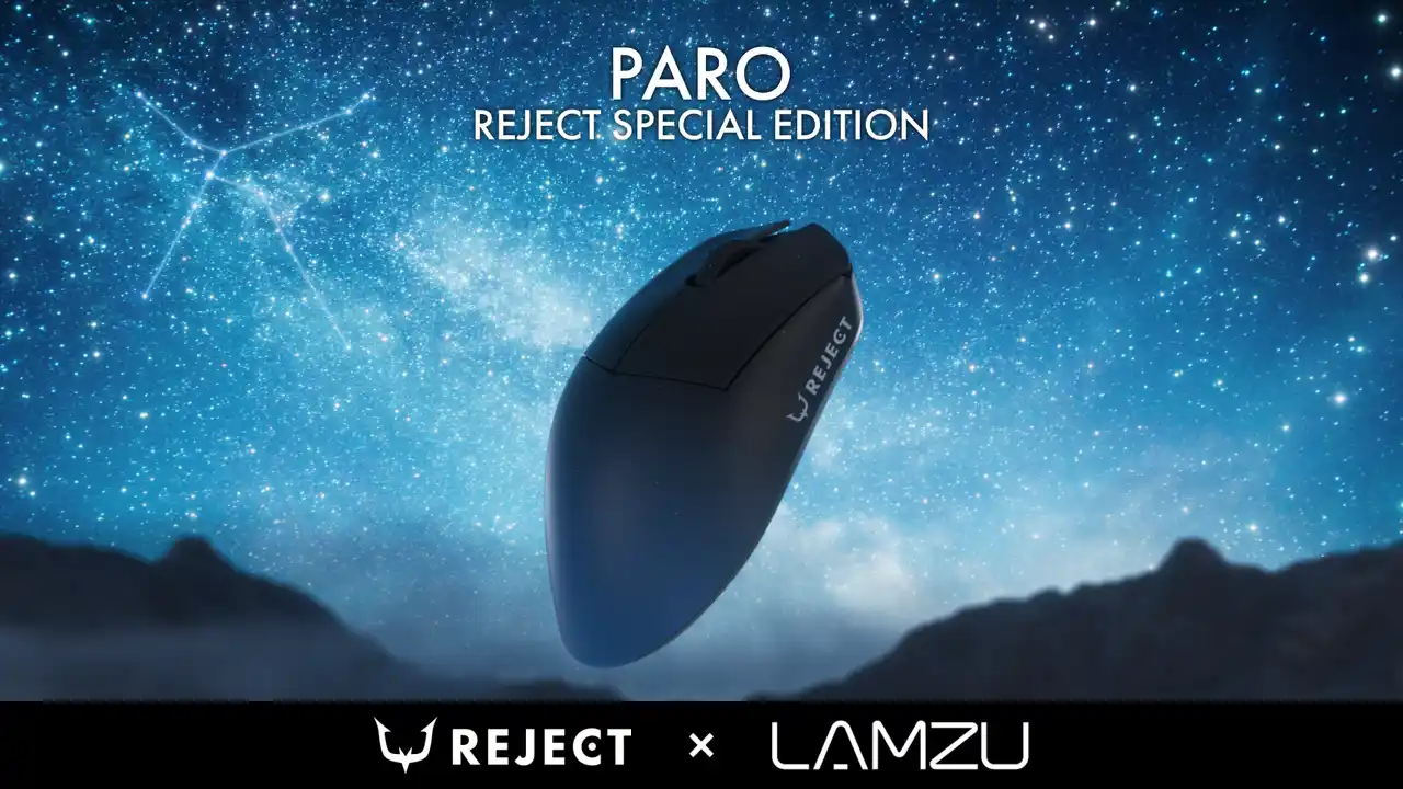 【株式会社REJECT】 【REJECT GEAR】LAMZUとコラボレーションしたワイヤレスゲーミングマウス「REJECT x LAMZU PARO 8K REJECT SPECIAL EDITION」8月1日(金)販売開始