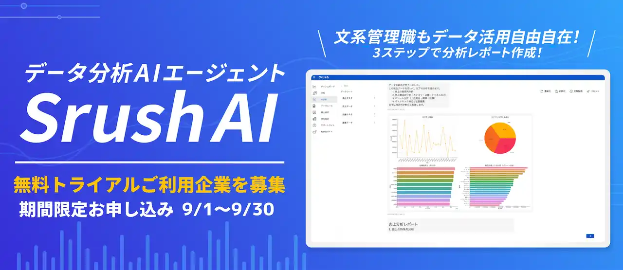 「SrushAI」無料トライアル利用企業を募集開始