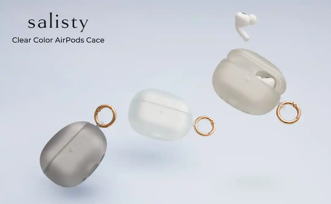 【Hamee】 「salisty」の人気クリアカラー耐衝撃シリーズより、AirPodsケースが新登場。