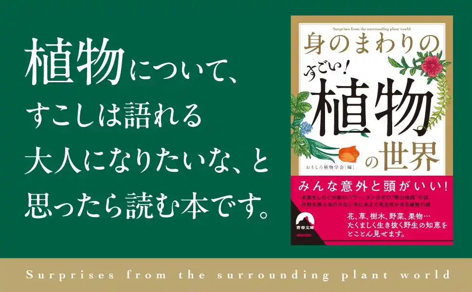 【株式会社　青春出版社】 散歩のお供に、食卓の話題に使える、たくましく生き抜く野生の知恵をとことん見せます！知れば知るほど奥深い「植物の世界」