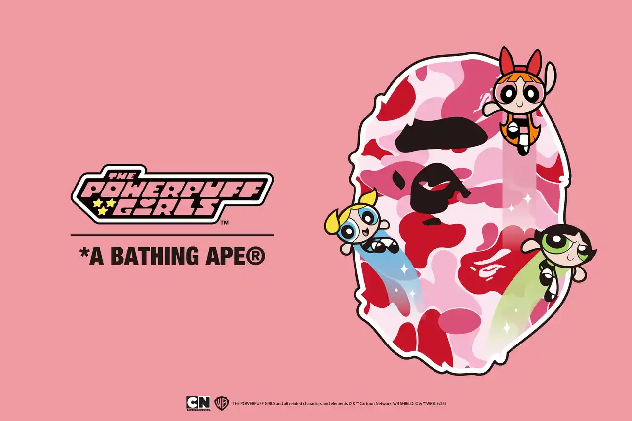 【株式会社 ノーウェア】 「BAPE(R)︎ x THE POWERPUFF GIRLS」APE HEADやBABY MILO(R)が3人のヒロインと共演