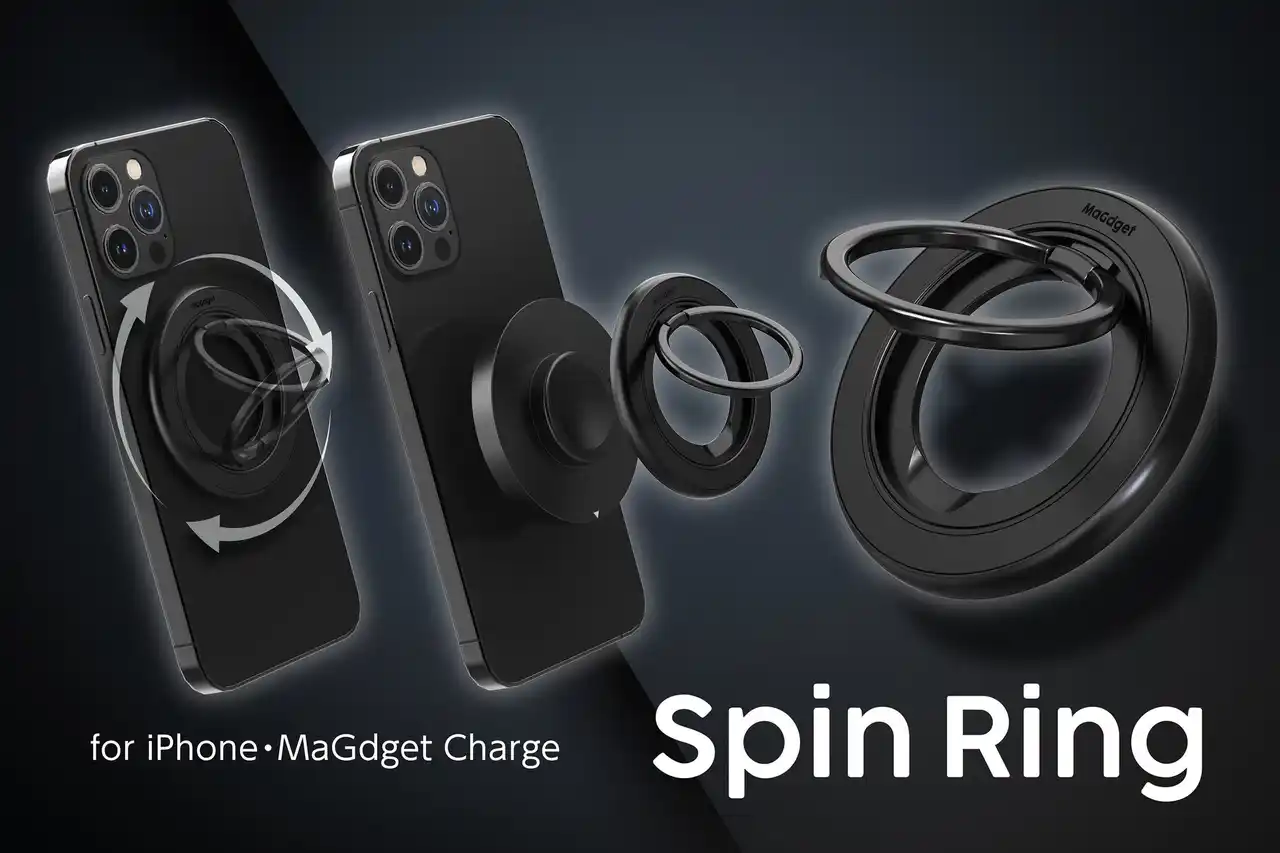 【MaGdget】「カチッ」と決まる新感覚！360度回転＆MagSafe対応のスマホリング「MaGdget Spin Ring」をリリース！