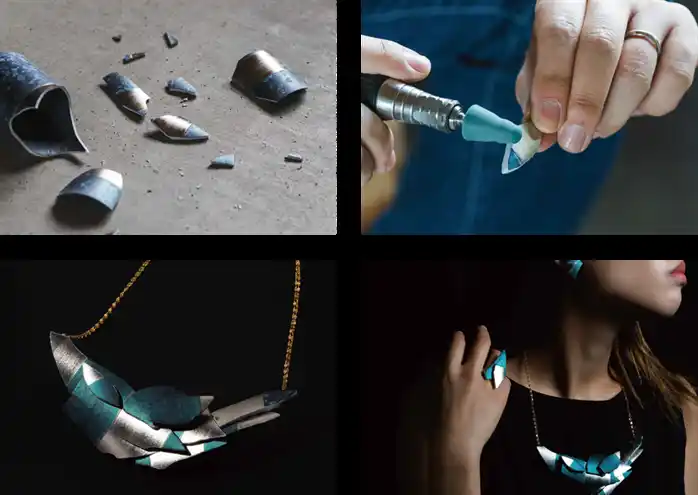 有田焼の廃棄陶片をジュエリーに