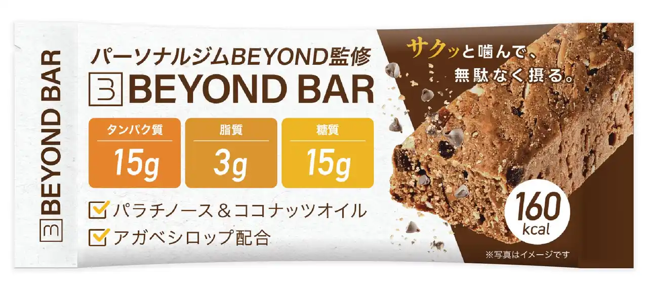 【株式会社ワールドフィット】 脂質約3g　こだわり抜かれた栄養バランス、植物由来甘味料を採用　ホエイたんぱくベースのオリジナルプロテインバー　　　　　「BEYOND BAR」12月15日（月）から販売開始