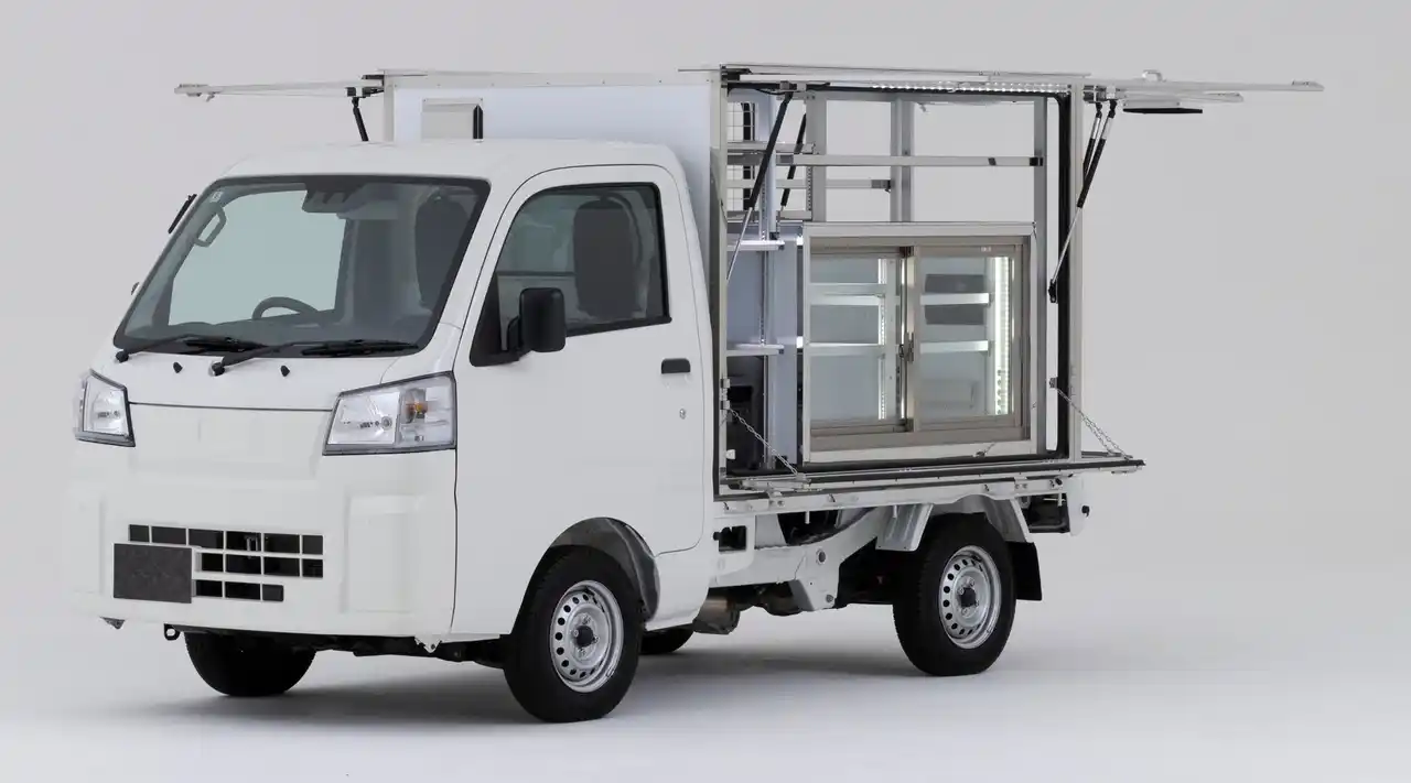 【トヨタ・コニック・プロ株式会社】 移動スーパーで山積する車両課題を構造から見直す トヨタグループのアイデアと技術で生まれたモジュール式移動スーパー車両『いちばキャビン』2月18日発売