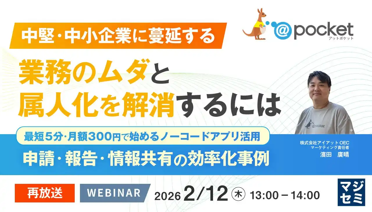 『【再放送】 中堅・中小企業に蔓延する業務のムダと属人化を解消するには』というテーマのウェビナーを開催