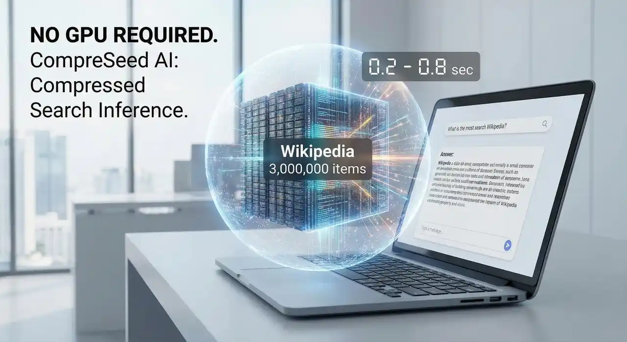 【GPU不要、一般ノートPCで「Wikipedia300万件」を高速推論“圧縮検索推論AI” CompreSeed AI を公開】