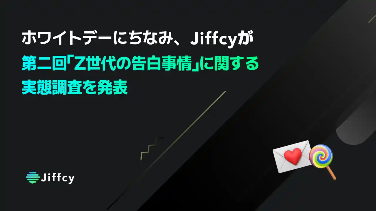 【株式会社Jiffcy】 3月14日のホワイトデーにちなみ、Jiffcyが第二回「Z世代の告白事情」に関する実態調査を発表