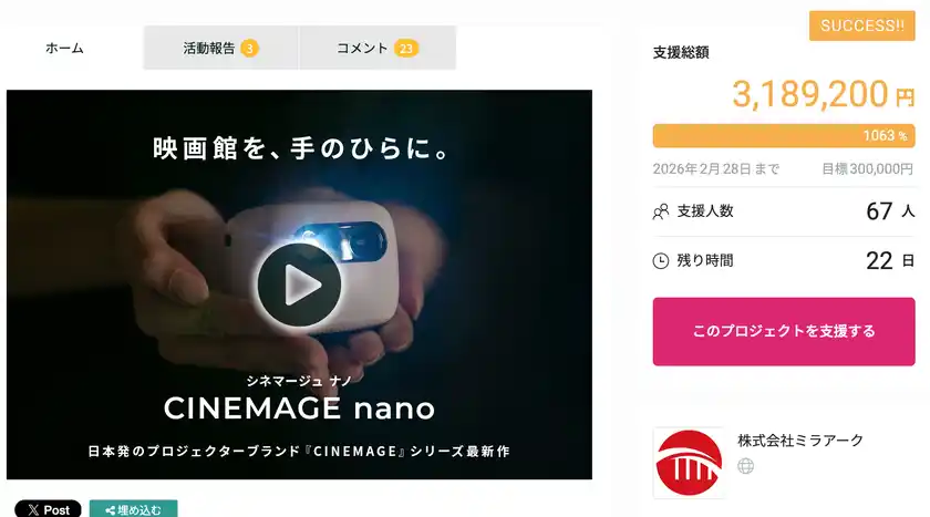 クラウドファンディング実績