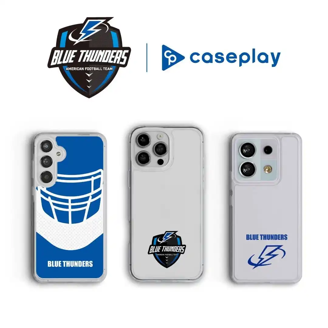 【株式会社FOX】 caseplayから市川市を拠点とする社会人アメフトチーム「BLUE THUNDERS」(ブルーサンダース)のチームロゴやエンブレムをモチーフにしたテックアクセサリーが登場！