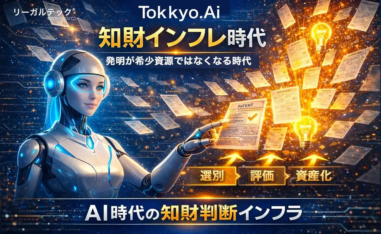 【リーガルテック株式会社】 リーガルテック社、AI時代に進行する「知財インフレ」という構造変化に対応するAIエージェント実装を発表【Tokkyo.Ai】