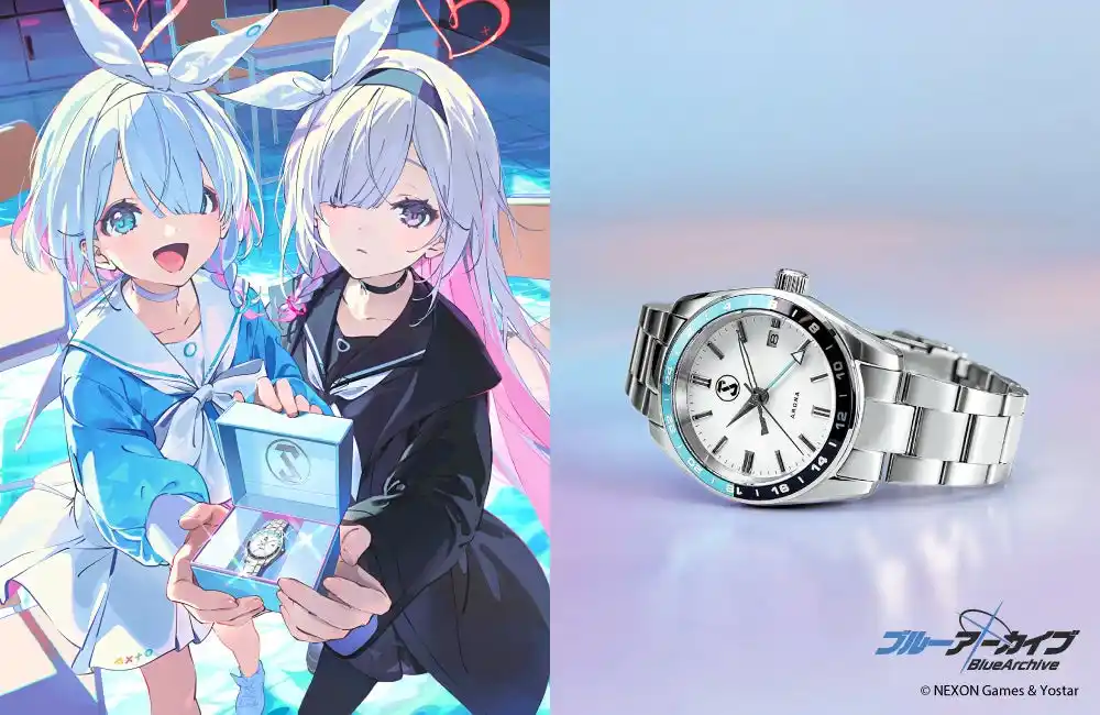大人気スマートフォン向けゲーム『ブルーアーカイブ -Blue Archive-』に登場する、アロナとプラナからのプレゼントをイメージした機械式ウォッチが登場します。